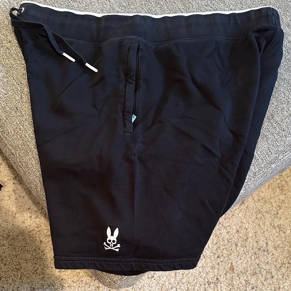 Psycho Bunny Black Athletic Shorts w/zip pockets.